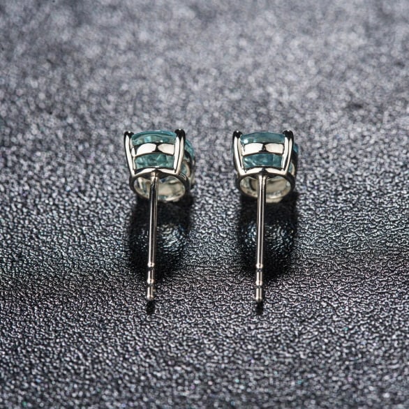 14k Gold 2.19 Ct Natural Aquamarine Earrings - 4