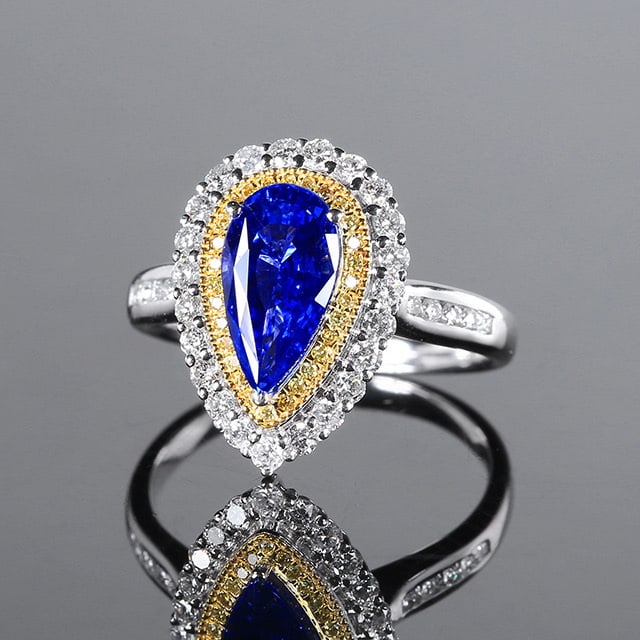 14k Gold 2.68 Ctw Natural Sapphire & Diamond Ring - 2