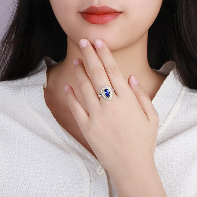 14k Gold 2.68 Ctw Natural Sapphire & Diamond Ring - 4