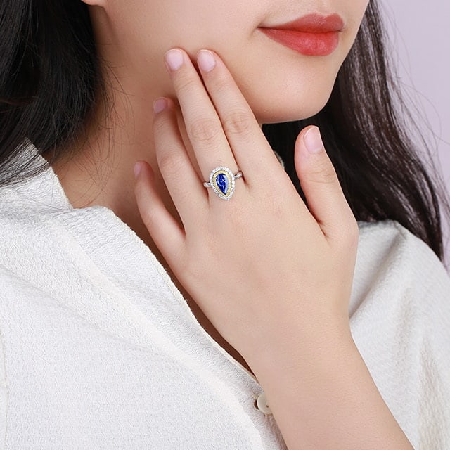 14k Gold 2.68 Ctw Natural Sapphire & Diamond Ring - 5