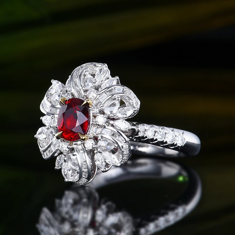 14k Gold 2.02 Ctw Natural Ruby & Diamond Ring/pendant( Without Chain ) - 2