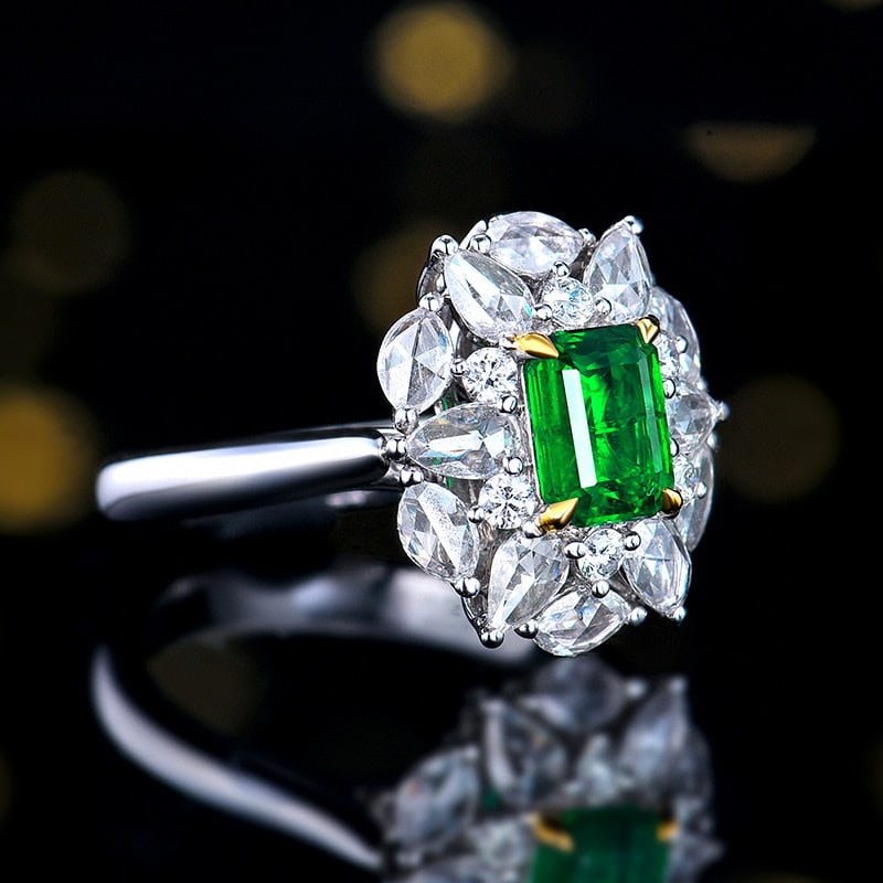 14k Gold 1.87 Ctw Vivid Green Natural Emerald & Diamond Ring/pendant( Without Chain ) - 3