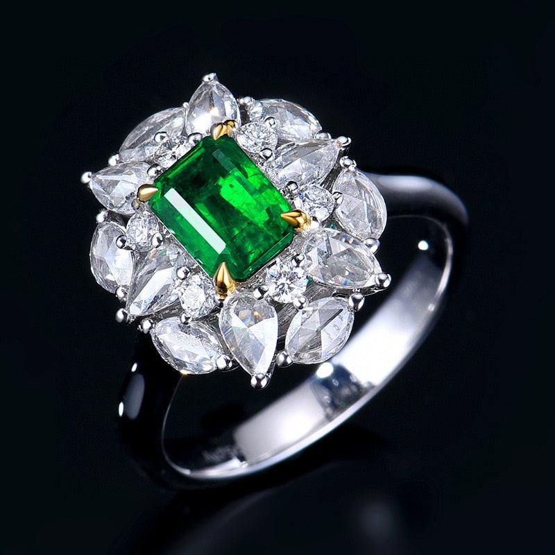 14k Gold 1.87 Ctw Vivid Green Natural Emerald & Diamond Ring/pendant( Without Chain ) - 5