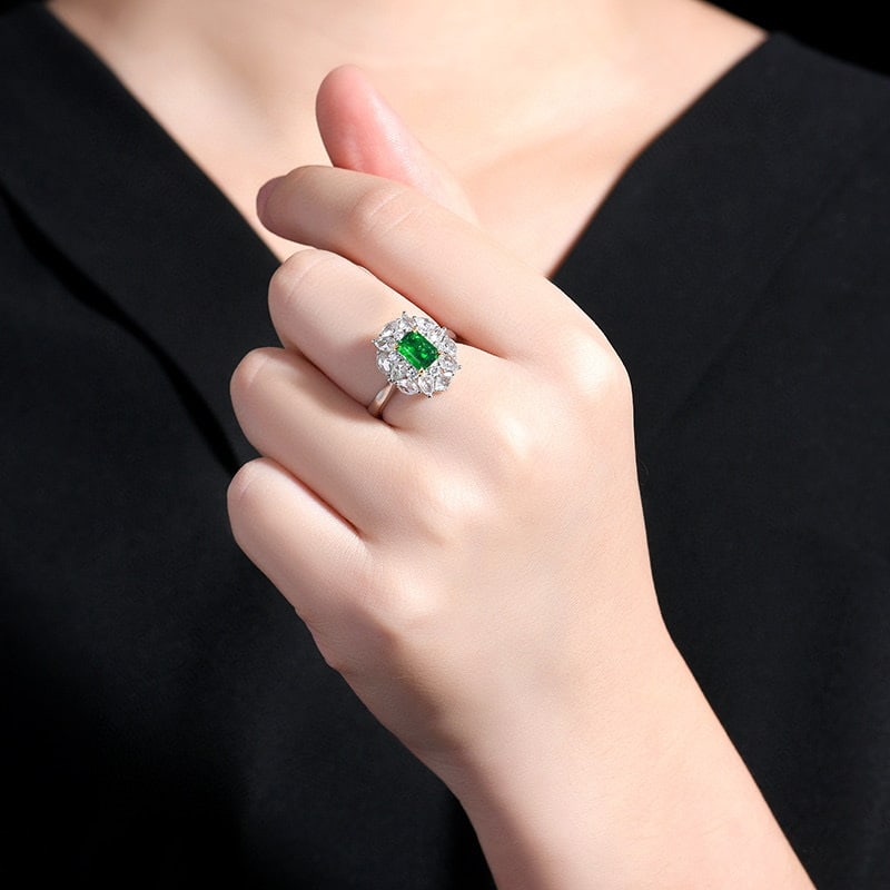 14k Gold 1.87 Ctw Vivid Green Natural Emerald & Diamond Ring/pendant( Without Chain ) - 7