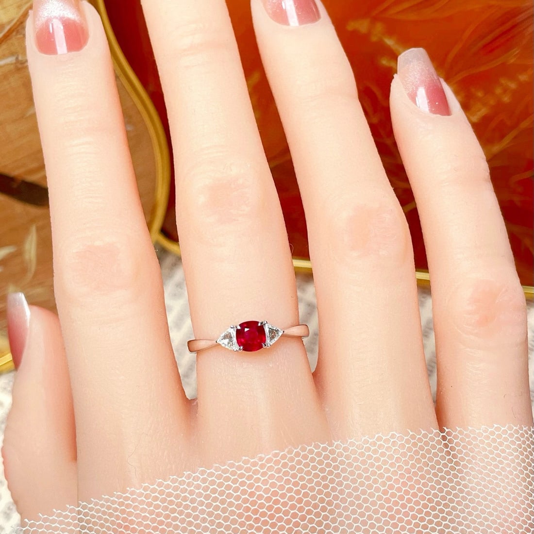 14k Gold 0.69 Ctw Natural Ruby & Diamond Ring - 5