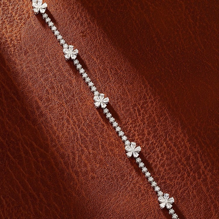 14k Gold 2.87 Ctw Natural H Diamond Bracelet - 4