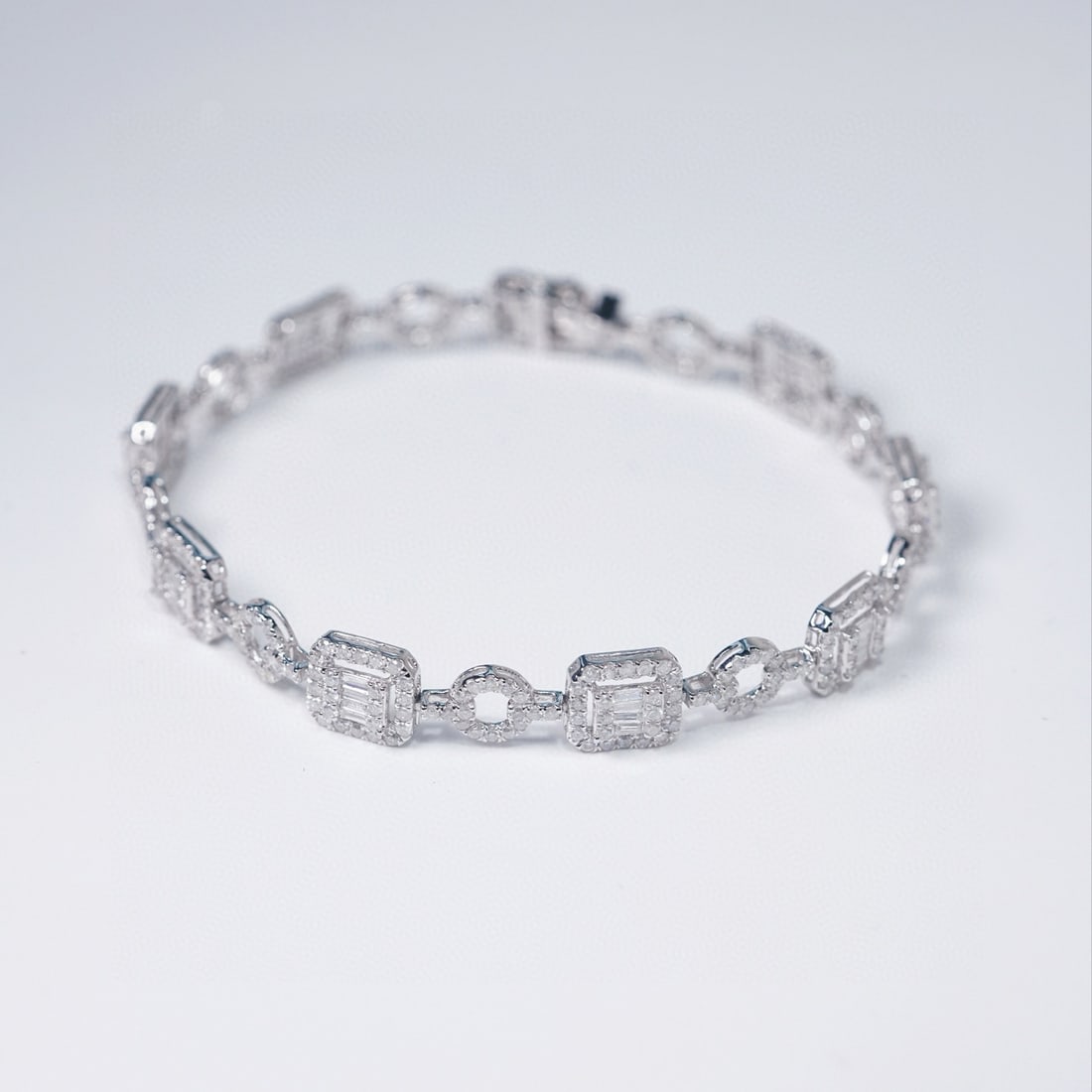 14k Gold 3.50 Ct Natural H Diamond Bracelet - 5