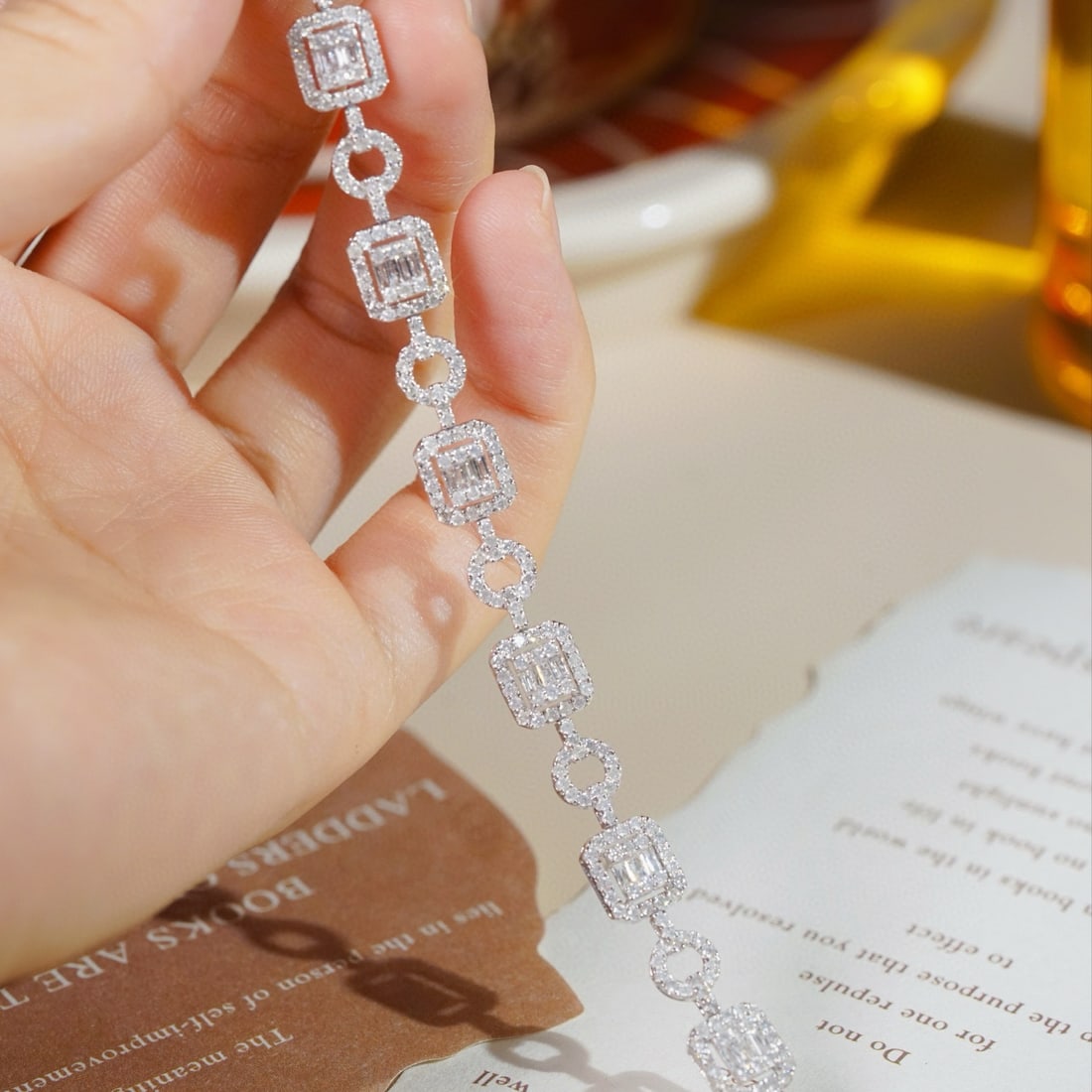 14k Gold 3.50 Ct Natural H Diamond Bracelet - 7