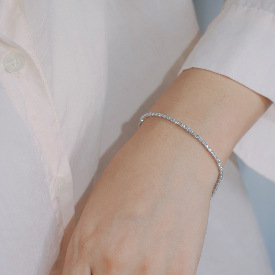 14k Gold 1.58 Ct Natural H Diamond Bracelet - 4