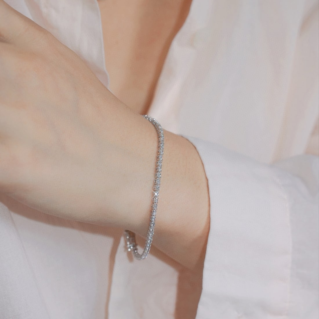 14k Gold 1.58 Ct Natural H Diamond Bracelet - 6