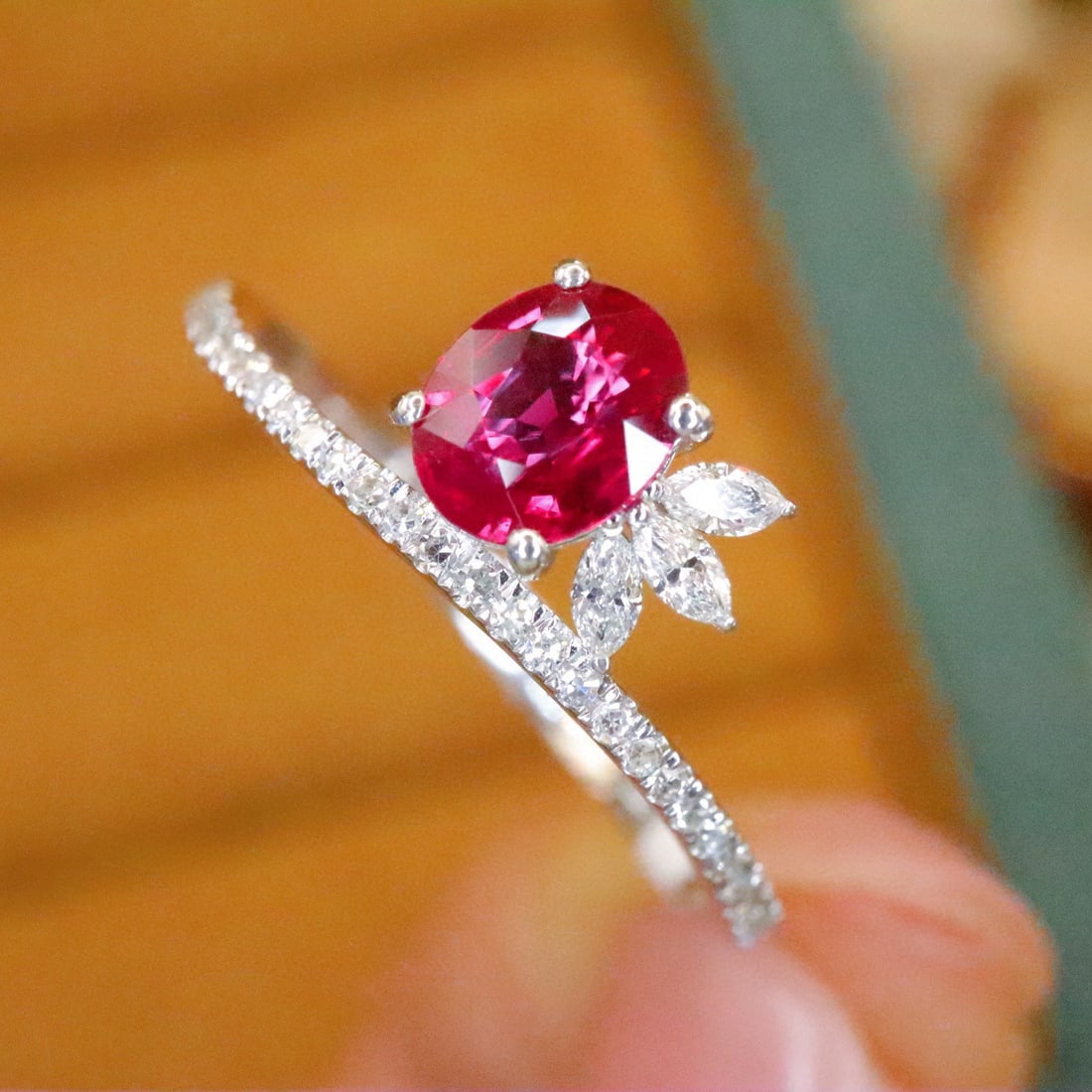 14k Gold 0.64 Ctw Natural Ruby & Diamond Ring - 2