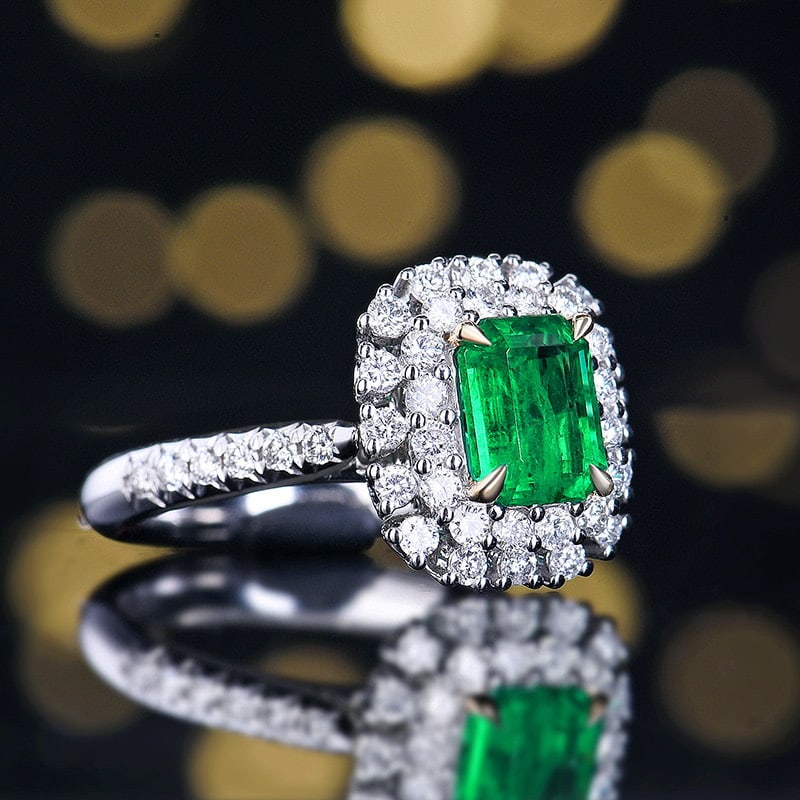 14k Gold 1.77 Ctw Vivid Green Natural Emerald & Diamond Ring/pendant( Without Chain ) - 3