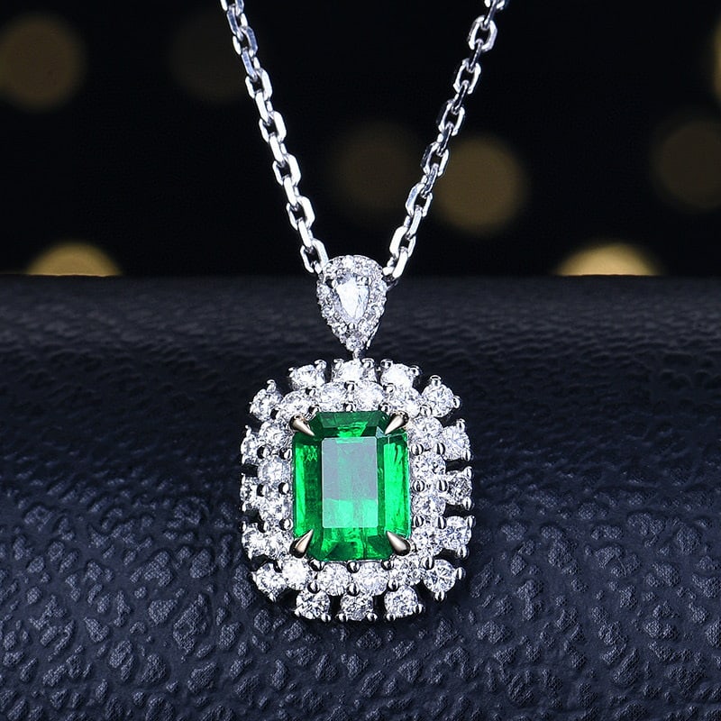 14k Gold 1.77 Ctw Vivid Green Natural Emerald & Diamond Ring/pendant( Without Chain ) - 4