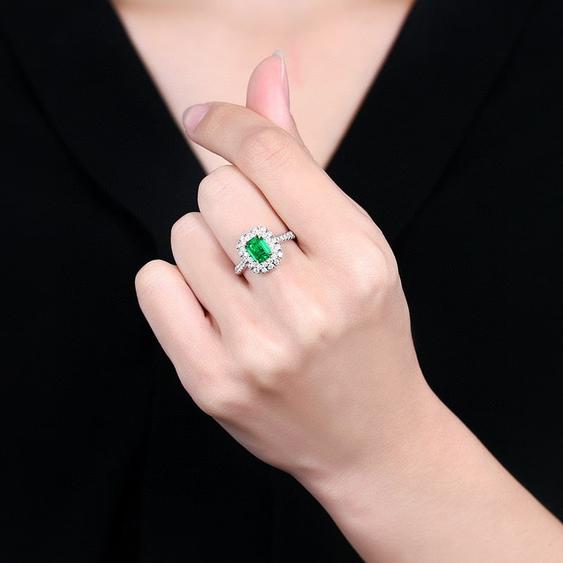 14k Gold 1.77 Ctw Vivid Green Natural Emerald & Diamond Ring/pendant( Without Chain ) - 5