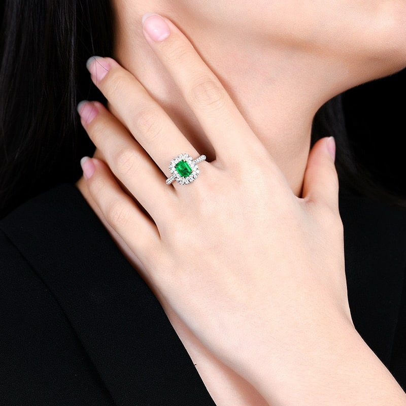 14k Gold 1.77 Ctw Vivid Green Natural Emerald & Diamond Ring/pendant( Without Chain ) - 6