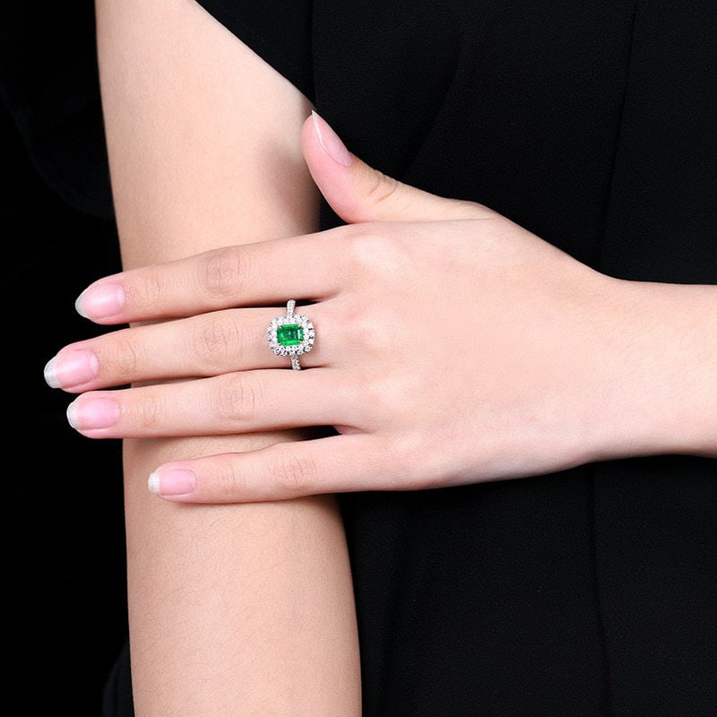 14k Gold 1.77 Ctw Vivid Green Natural Emerald & Diamond Ring/pendant( Without Chain ) - 7