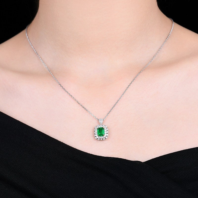 14k Gold 1.77 Ctw Vivid Green Natural Emerald & Diamond Ring/pendant( Without Chain ) - 8