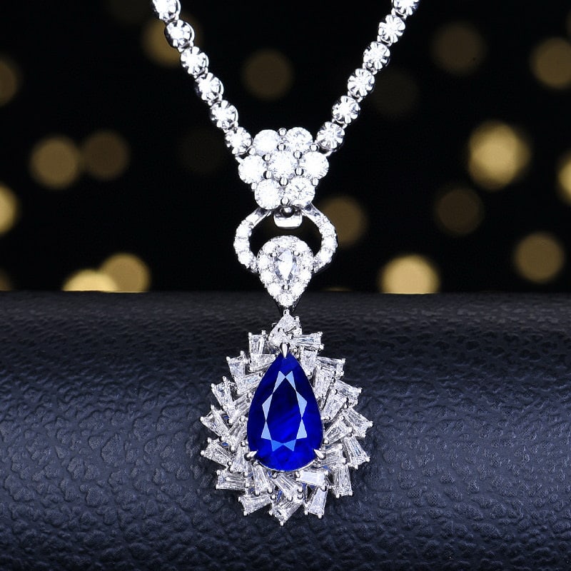14k Gold 3.93 Ctw Natural Sapphire & Diamond Ring/pendant( Without Chain ) - 4