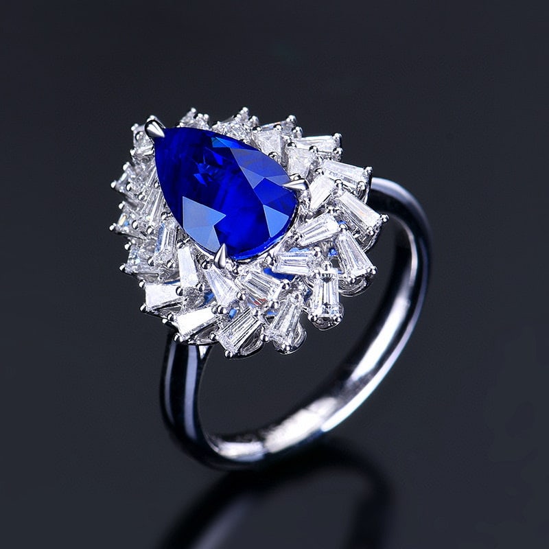 14k Gold 3.93 Ctw Natural Sapphire & Diamond Ring/pendant( Without Chain ) - 5
