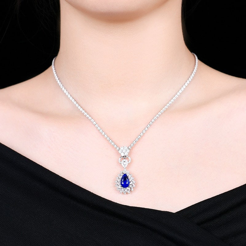 14k Gold 3.93 Ctw Natural Sapphire & Diamond Ring/pendant( Without Chain ) - 8