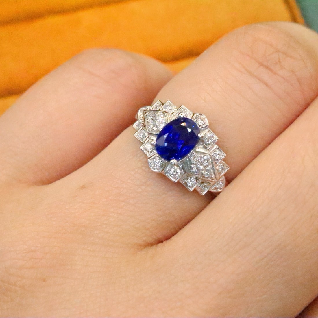 14k Gold 1.35 Ctw Natural Sapphire & Diamond Ring - 5