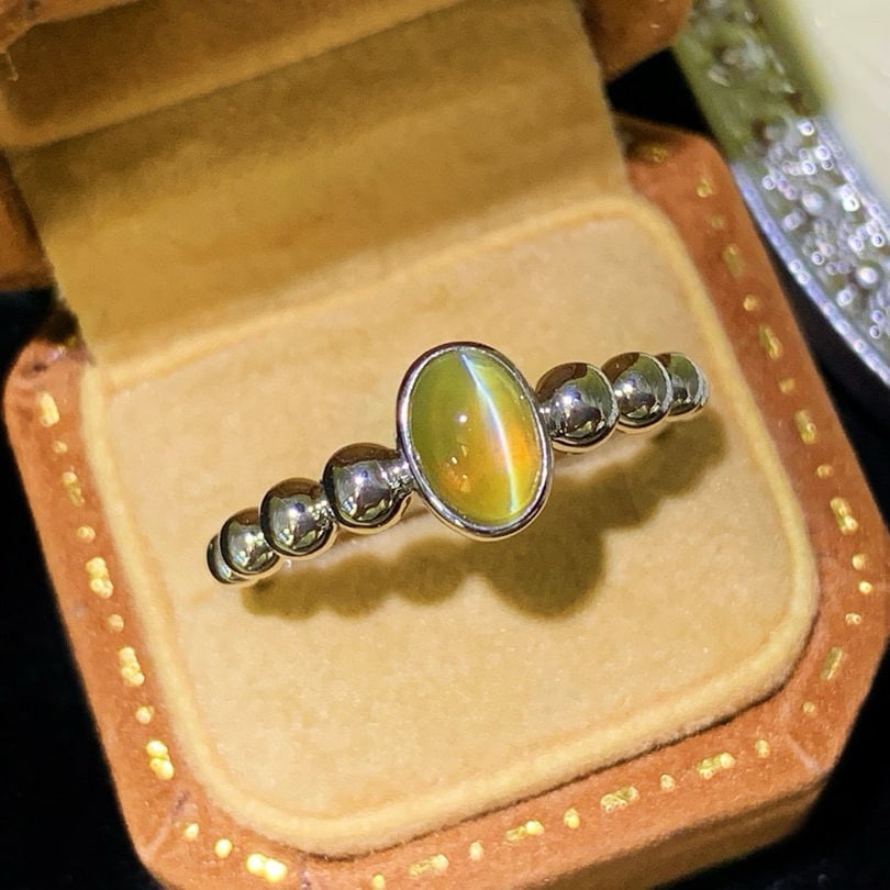 14k Gold 1.01 Ct Natural Cat's?Eye Chrysoberyl Ring - 2