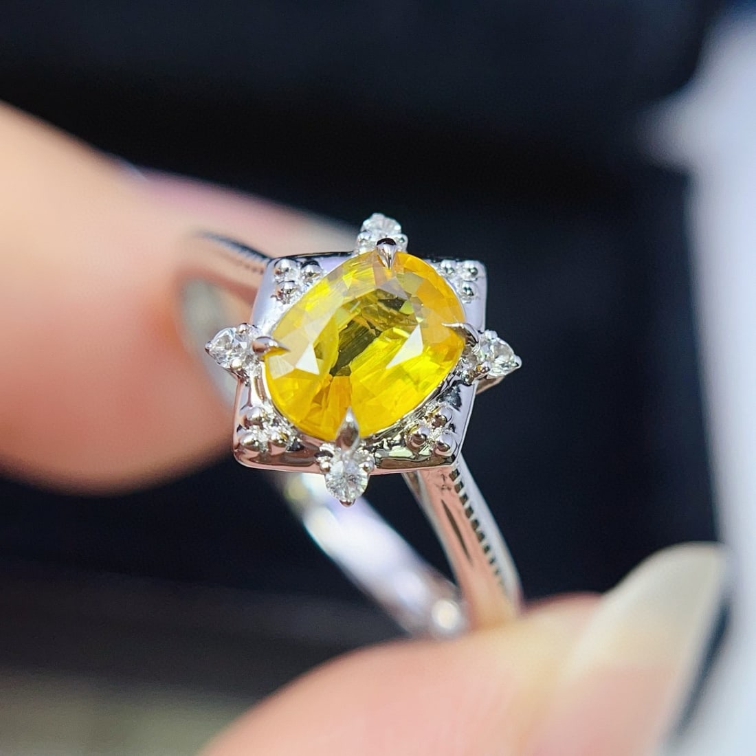 14k Gold 1.10 Ct Natural Sapphire & Sapphire Ring - 3