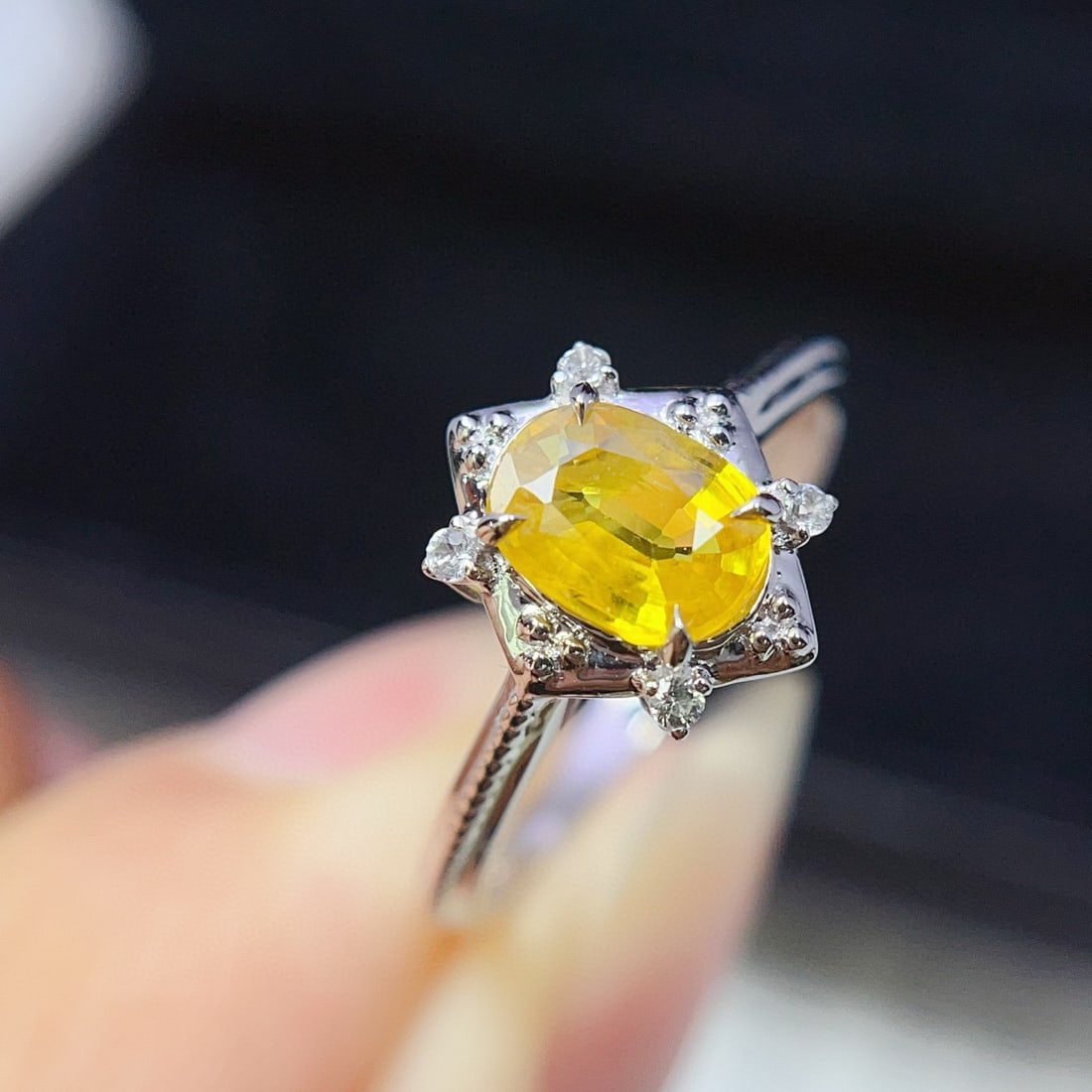 14k Gold 1.10 Ct Natural Sapphire & Sapphire Ring - 5