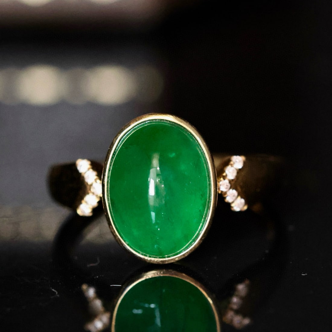 14k Gold 4.09 Ctw Natural Emerald & Diamond Ring - 4