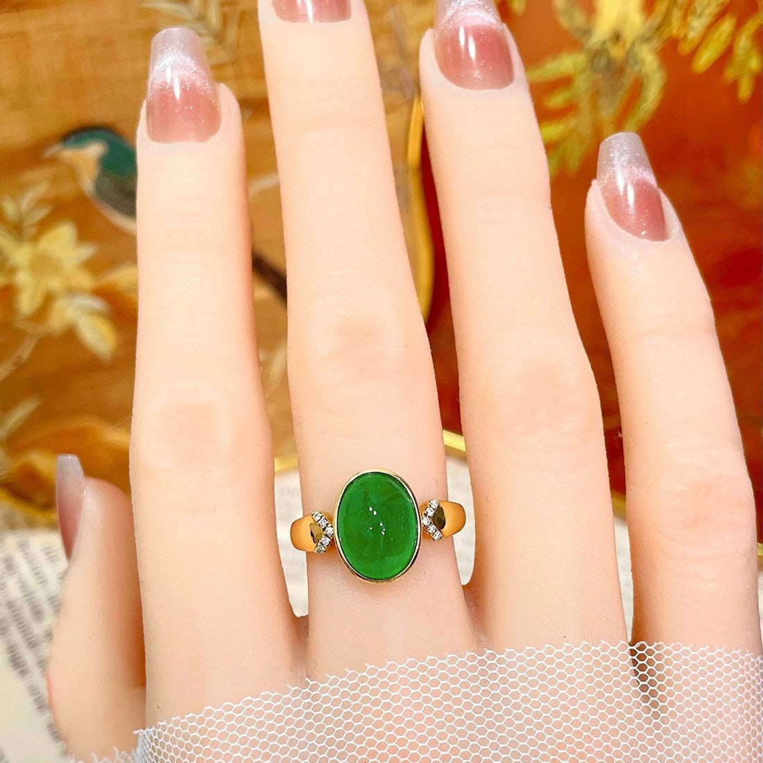 14k Gold 4.09 Ctw Natural Emerald & Diamond Ring - 5
