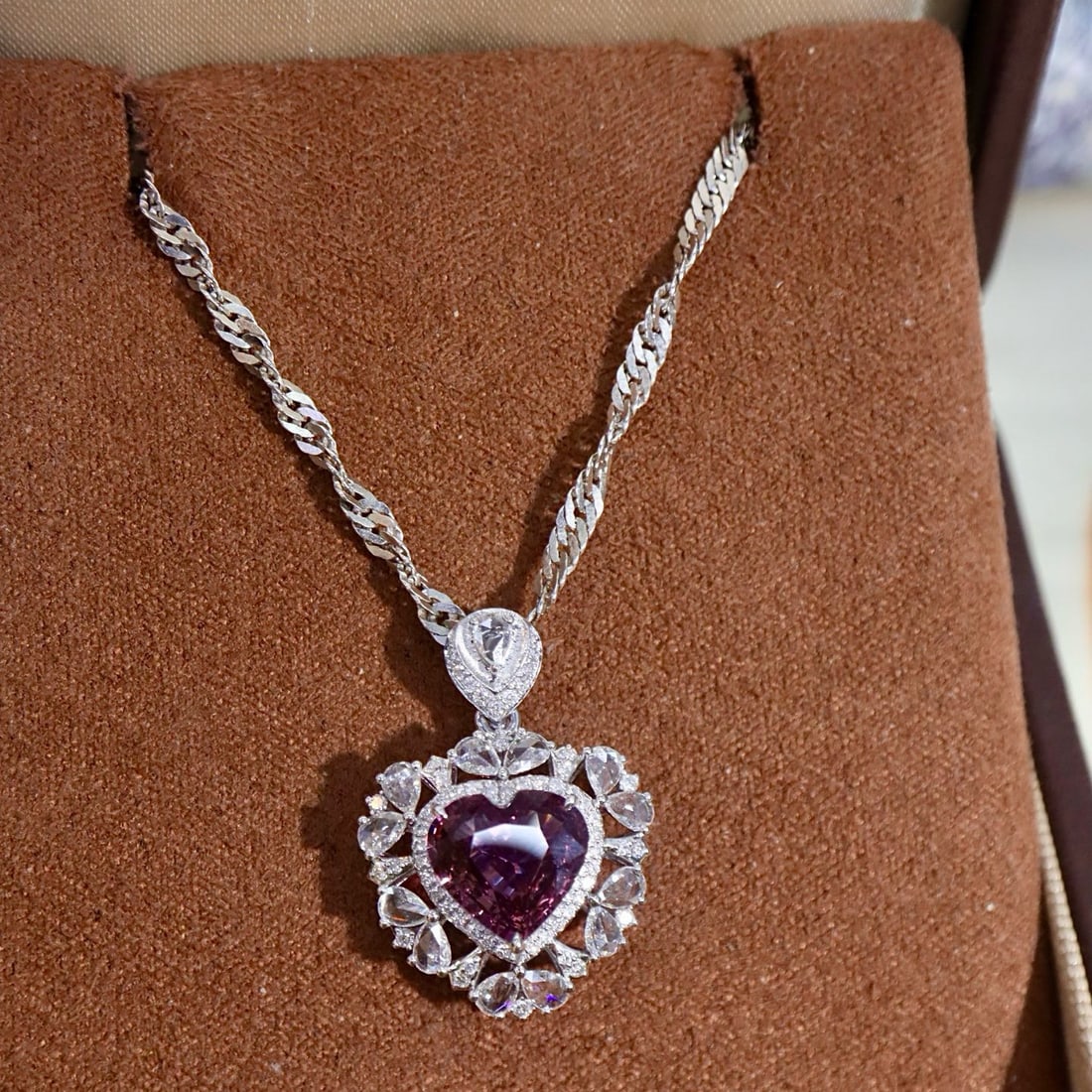 14k Gold 2.65 Ctw Natural Sapphire & Diamond Pendant( Without Chain ) - 2