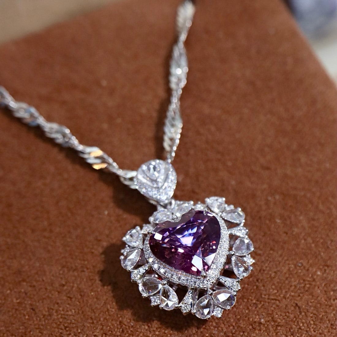 14k Gold 2.65 Ctw Natural Sapphire & Diamond Pendant( Without Chain ) - 3