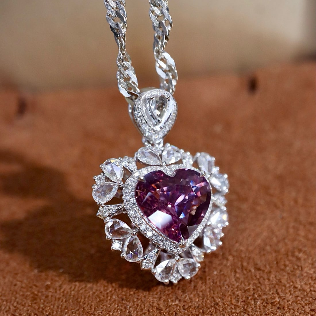 14k Gold 2.65 Ctw Natural Sapphire & Diamond Pendant( Without Chain ) - 5