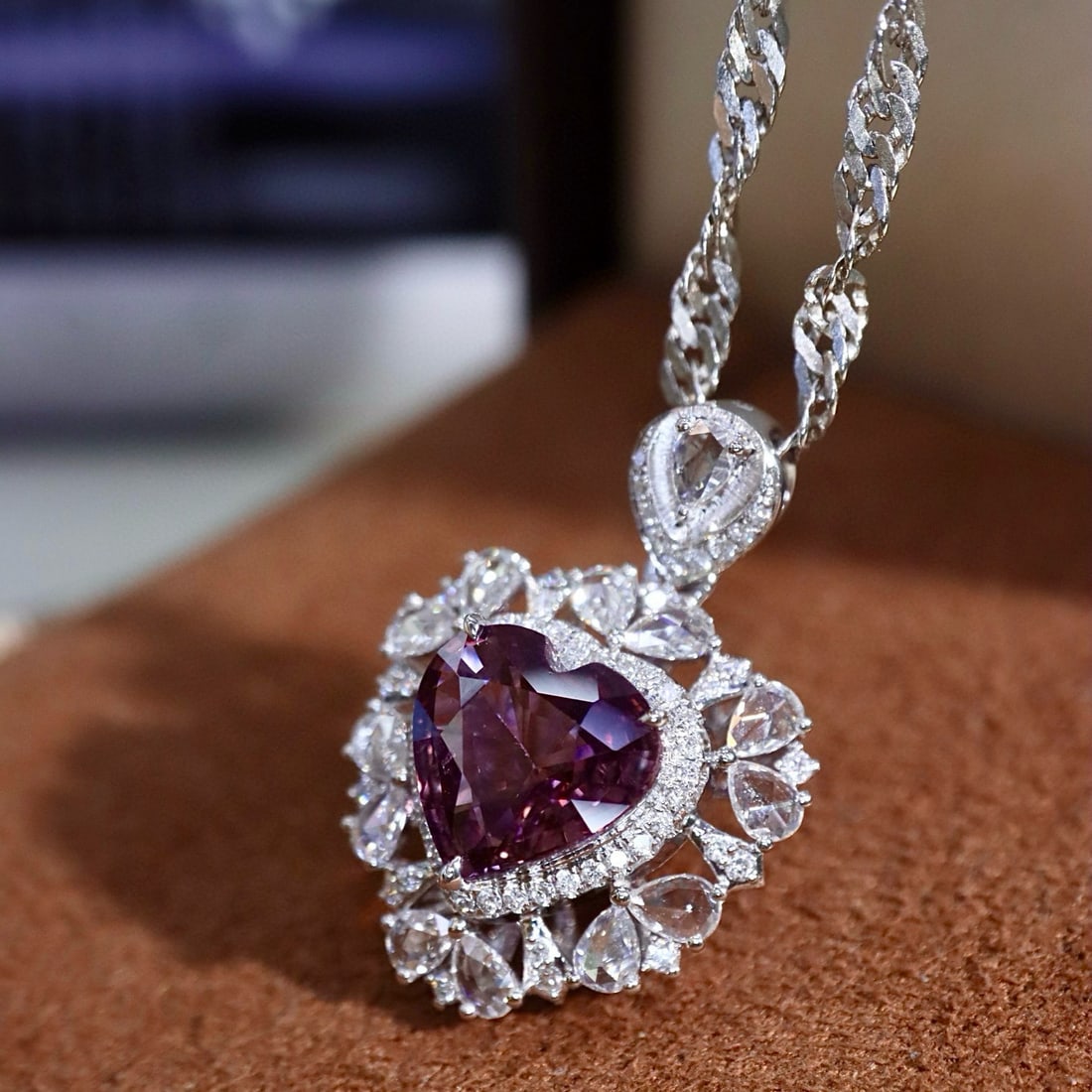 14k Gold 2.65 Ctw Natural Sapphire & Diamond Pendant( Without Chain ) - 6