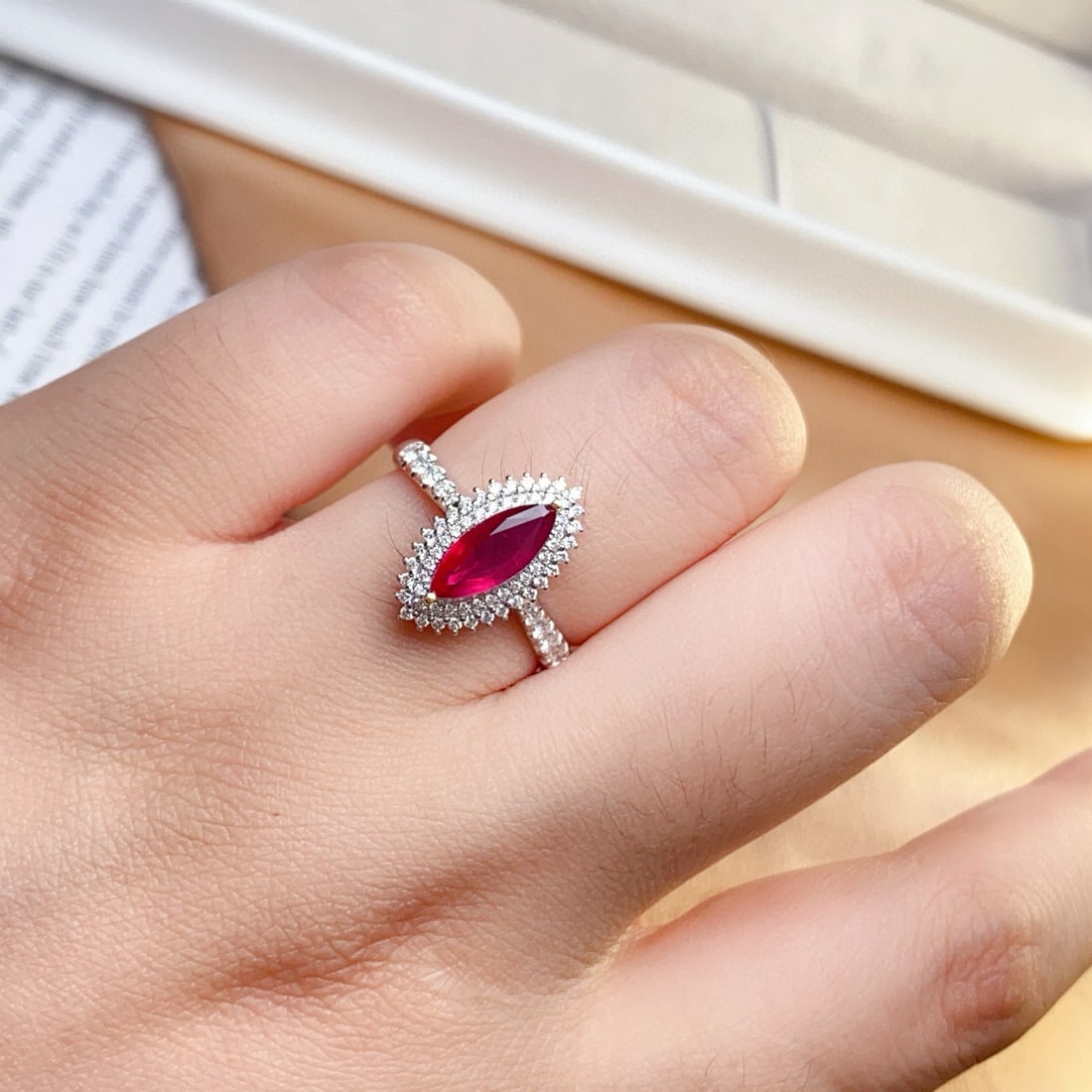 14k Gold 1.00 Ct Natural Ruby & Diamond Ring - 2