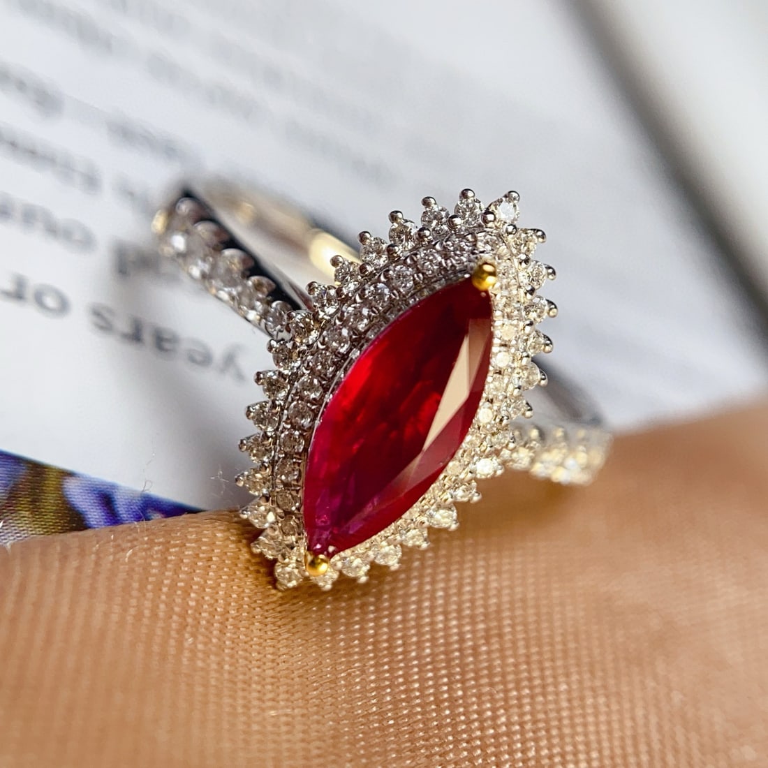 14k Gold 1.00 Ct Natural Ruby & Diamond Ring - 5