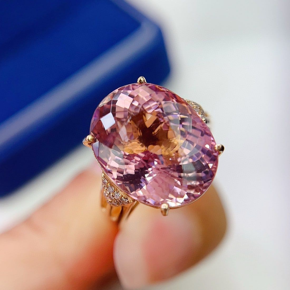 14k Gold 12.35 Ct Natural Tourmaline & Diamond Ring - 4