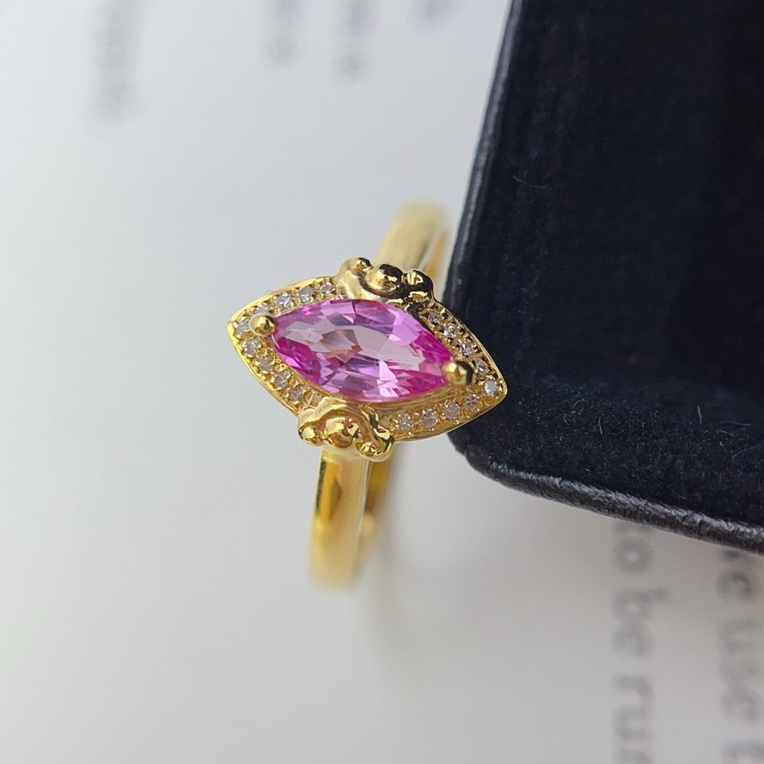 14k Gold 0.60 Ct Natural Sapphire & Diamond Ring - 2
