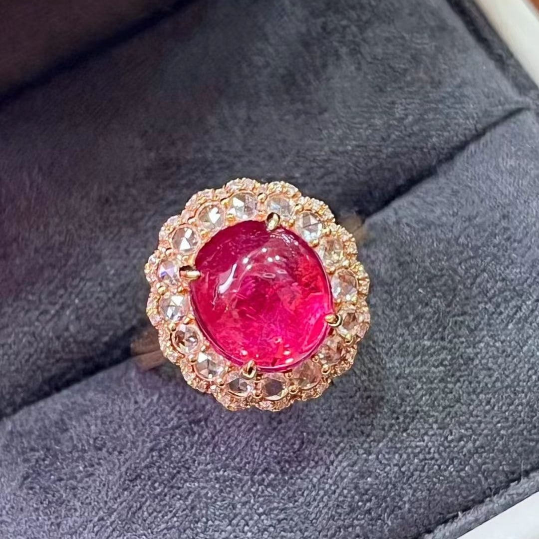 14k Gold 3.57 Ctw Natural Tourmaline & Diamond Ring/pendant( Without Chain ) - 5