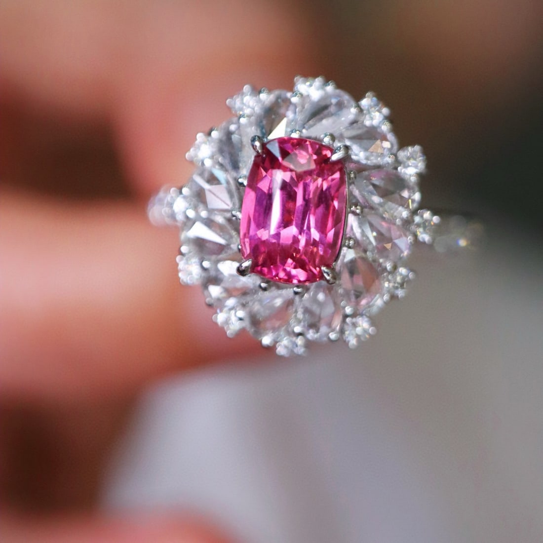 14k Gold 1.93 Ctw Natural Spinel & Diamond Ring - 2