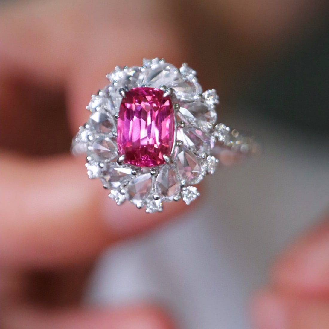 14k Gold 1.93 Ctw Natural Spinel & Diamond Ring - 3