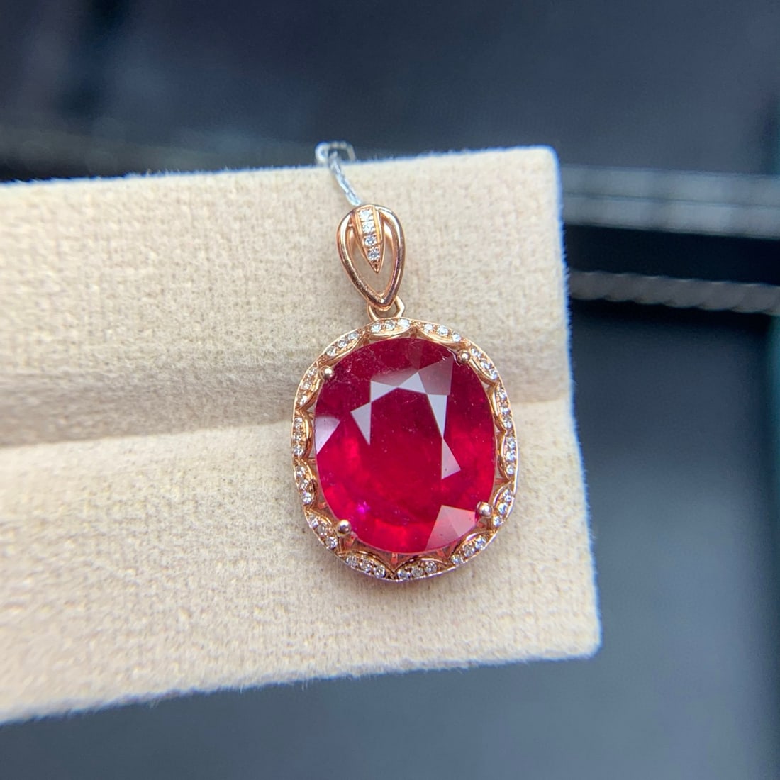 14k Gold 6.1 Ct Natural Tourmaline & Diamond Pendant( Without Chain ) - 8