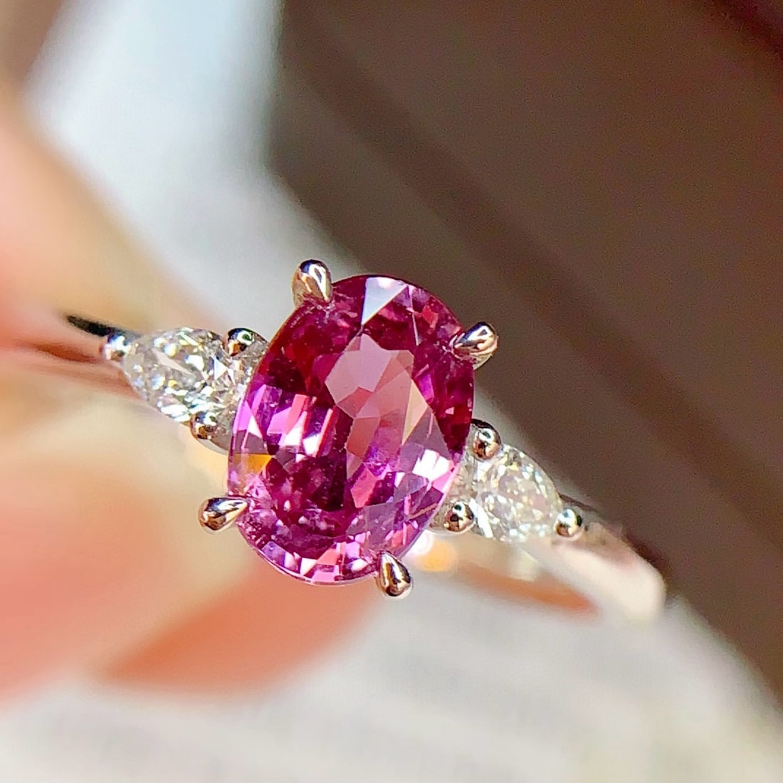14k Gold 1 Ct Natural Sapphire & Diamond Ring - 6