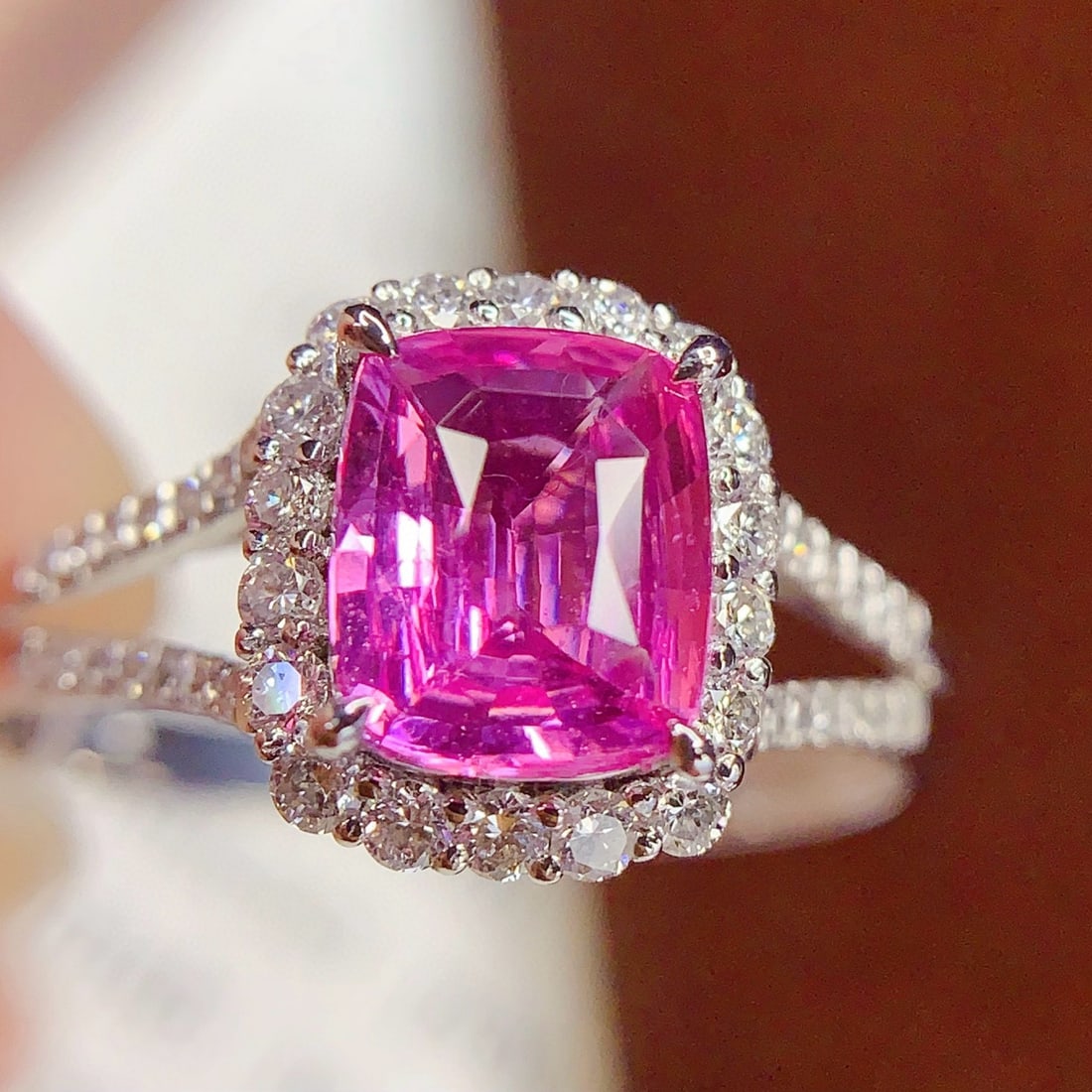 14k Gold 1.06 Ct Natural Sapphire & Diamond Ring - 4
