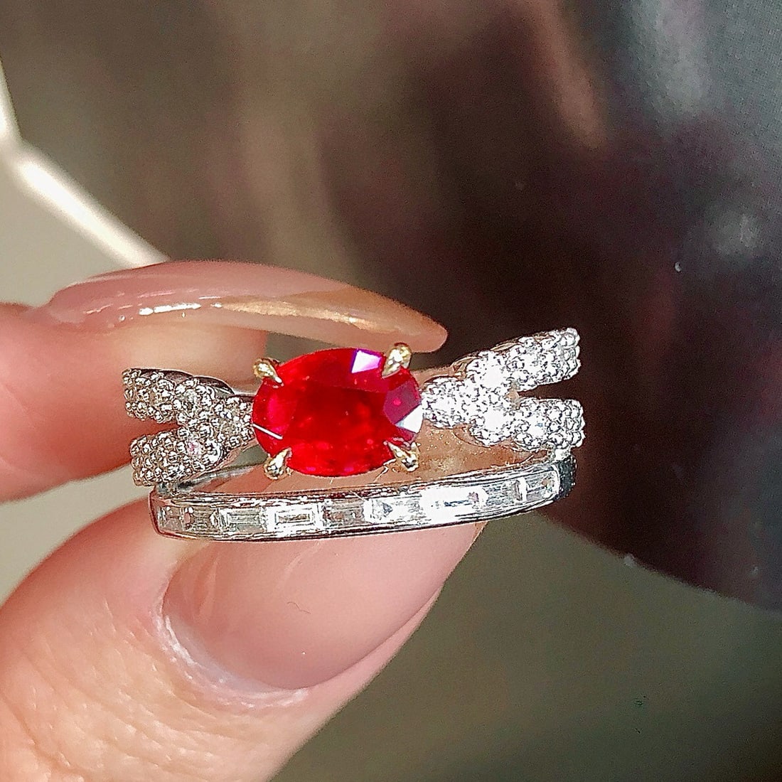 14k Gold 1.24 Ctw Natural Ruby & Diamond Ring - 2