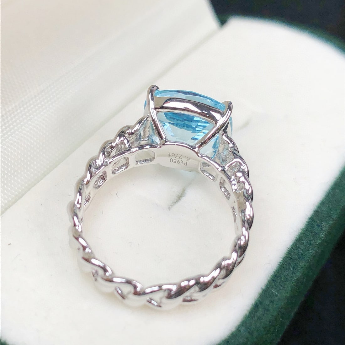 14k Gold 5.27 Ct Natural Aquamarine Ring - 6