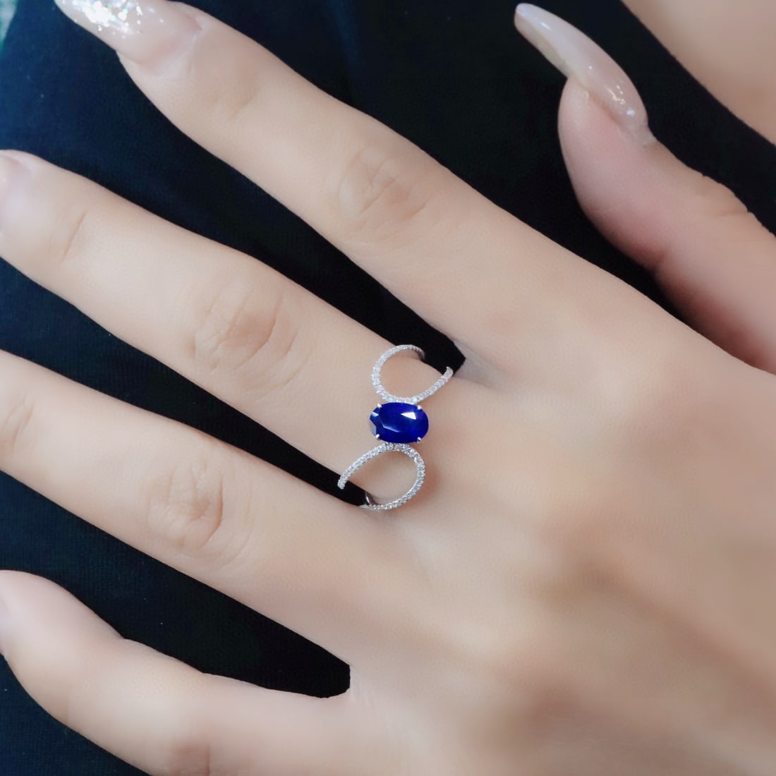 14k Gold 1.31 Ctw Natural Sapphire & Diamond Ring - 3