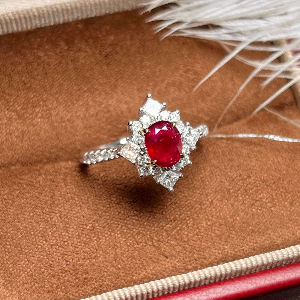 14k Gold 1.71 Ctw Natural Ruby & Diamond Ring - 2
