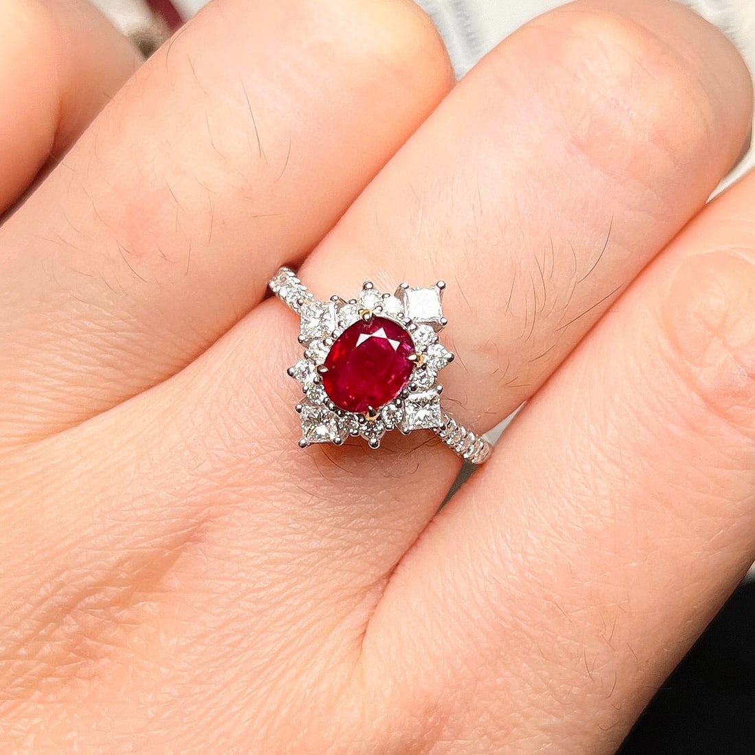 14k Gold 1.71 Ctw Natural Ruby & Diamond Ring - 4