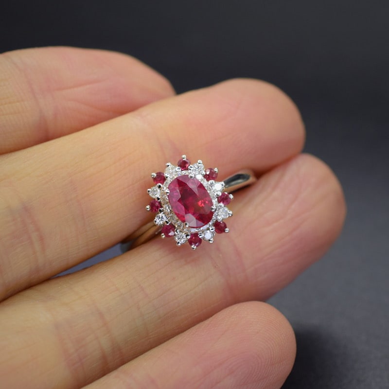 14k Gold 1.22 Ctw Natural Ruby & Diamond Ring - 3